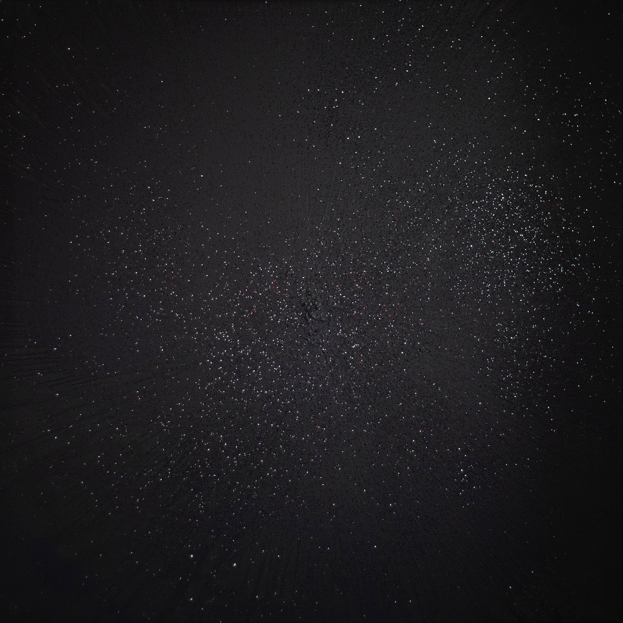 “Dark Night of the Soul” 2020, Acrylic paint on canvas with diamond dust, 110Cm x 110Cm x 4Cm. (sold).