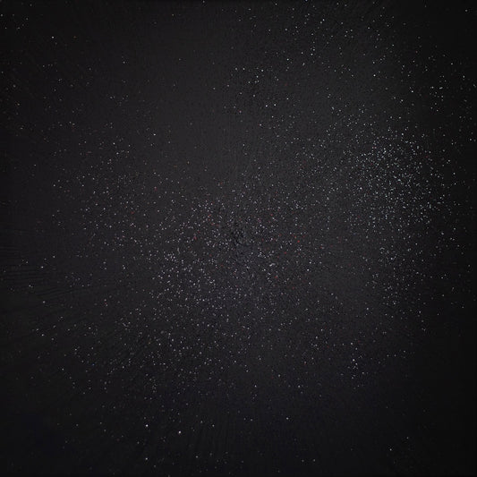 “Dark Night of the Soul” 2020, Acrylic paint on canvas with diamond dust, 110Cm x 110Cm x 4Cm. (sold).