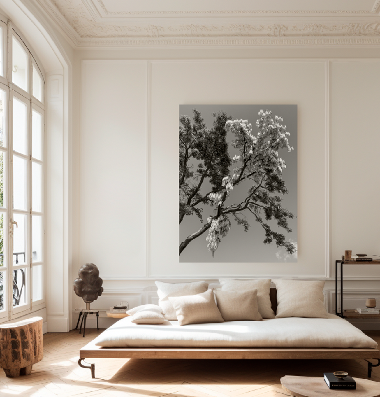 Yellow Wisteria Against Blue Sky,”2023