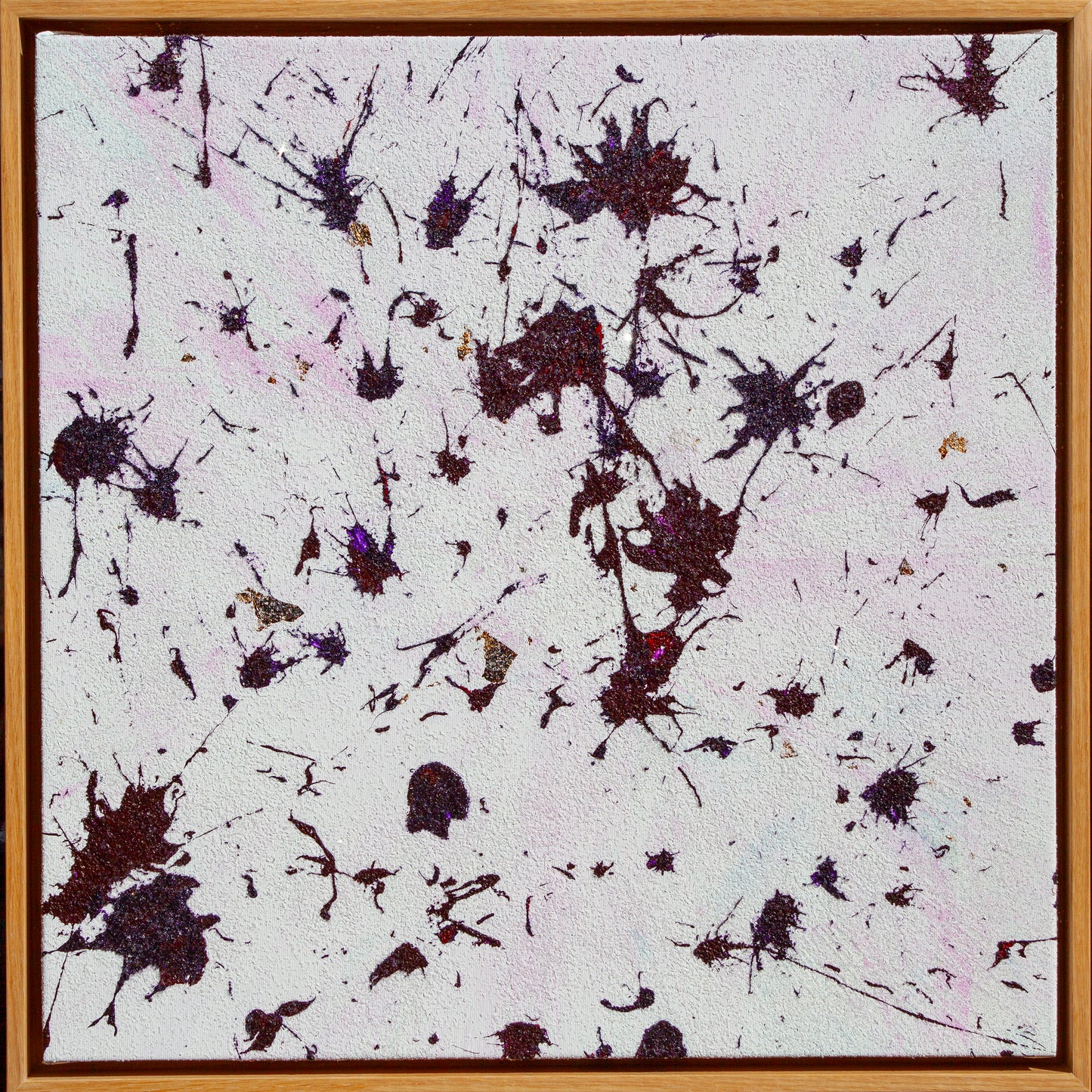 Amethyst Velvet Nocturne, 2025 Acrylic paint on canvas with diamond dust and pure silver 56 × 56 × 4 cm