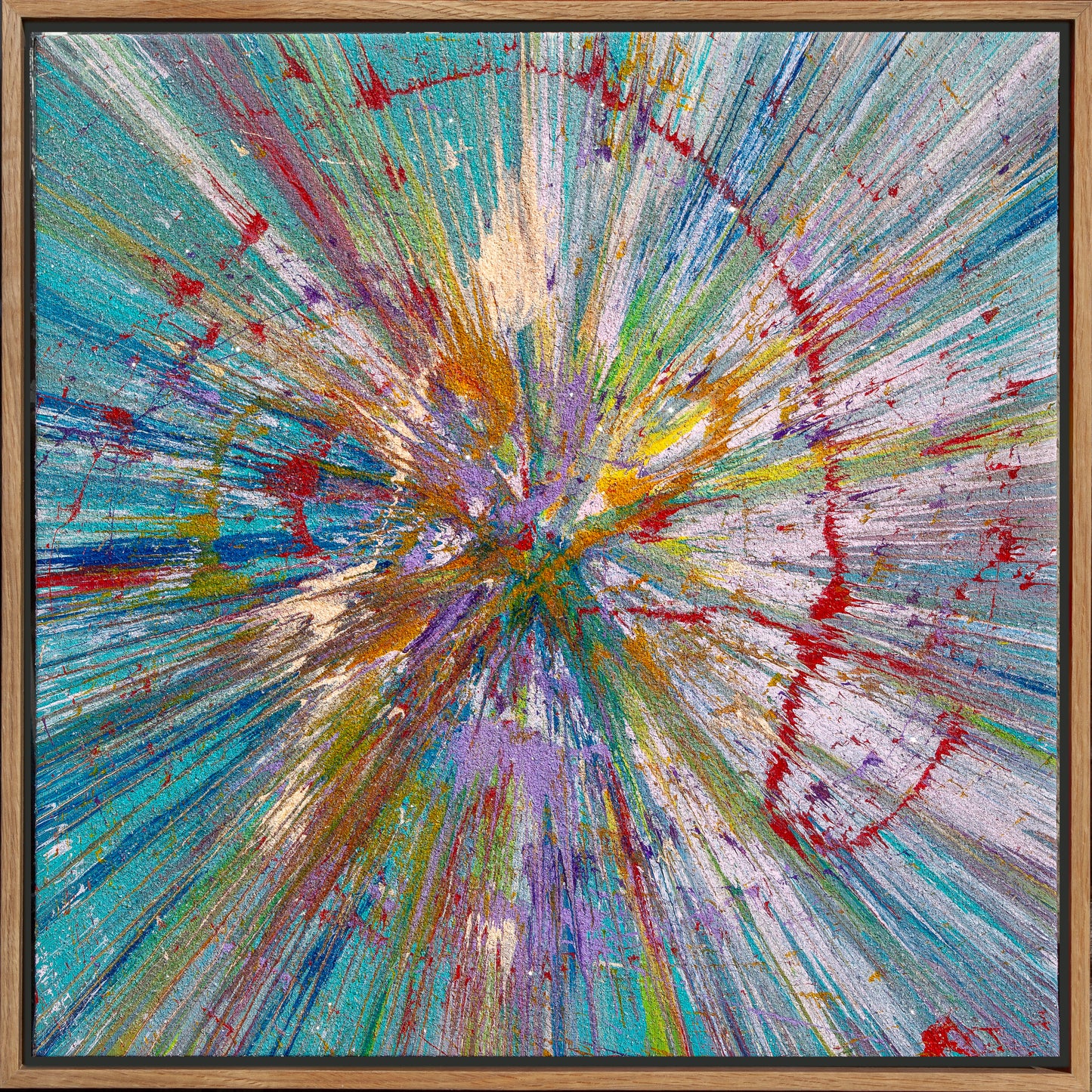 Genesis Spectrum, 2026 Acrylic paint on canvas with diamond dust 56 × 56 × 4 cm