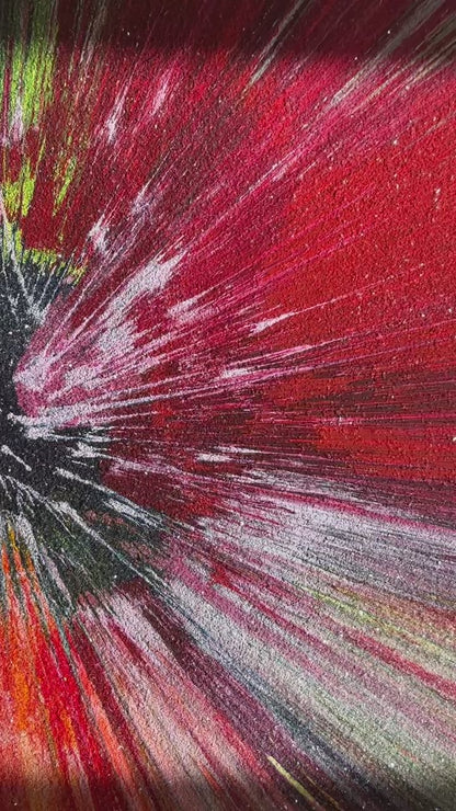 “OBSIDIAN ABSTRACT DIALOGUE", 2025 Acrylic paint on canvas with diamond dust 56Cm × 56Cm × 4Cm